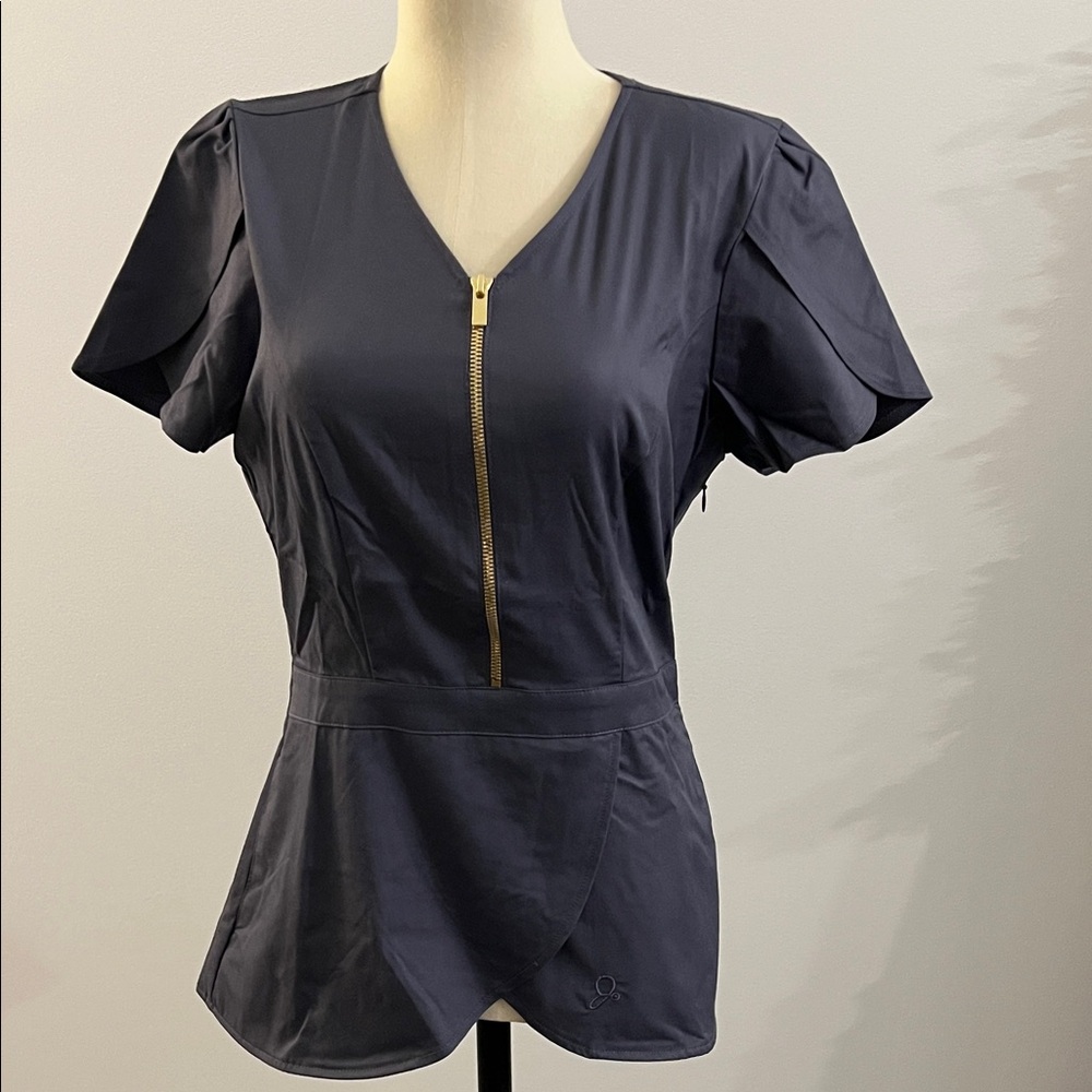 Jaanuu Women’s Dark Gray Tulip Scrub Top